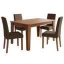 Ver imagem 1 de Mesa de Jantar 22133 Mdf com 4 Cadeiras Estofadas Linho Mascavo Molci