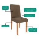 Ver imagem 6 de Mesa de Jantar 22133 Mdf com 4 Cadeiras Estofadas Linho Mascavo Molci