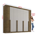 Ver imagem 2 de Guarda-roupa Casal Mdf 8 Portas Daymond Ripado