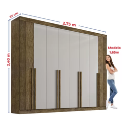 Guarda-roupa Casal Mdf 8 Portas Daymond Ripado - 2
