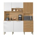 Ver imagem 1 de Armário de Cozinha Compacta 6 Portas e 2 Gavetas 180cm Dali Ripado Freijó/supremo - Pallazio