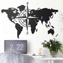 Ver imagem 1 de Adesivo de parede Mapa-Múndi com Rosa dos Ventos no Centro-Especial 98x154 cm