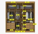 Ver imagem 3 de Guarda Roupa Cancun 2 Portas 100%mdf Cinamomo/off - Ddoro