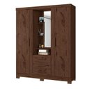 Ver imagem 2 de Guarda Roupa Solteiro Capelinha Premium 3 Portas de Bater 3 Gavetas Marrom/Jacaranda