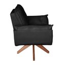 Ver imagem 2 de Poltrona/cadeira Decorativa Glamour Opala com Base Giratória 30cm em Madeira Preto