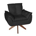 Ver imagem 1 de Poltrona/cadeira Decorativa Glamour Opala com Base Giratória 30cm em Madeira Preto