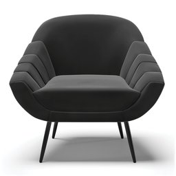 Poltrona Giovana Suede Preto Pés Palito de Ferro - D'Rossi - 3 Poltrona Giovana Suede Preto Pés Palito de Ferro - D'Rossi - 3