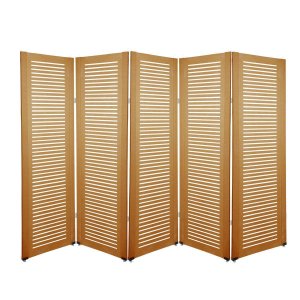 Biombo Ripado 5 Folhas C/ 10 Pezinhos