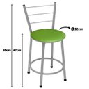 Ver imagem 2 de Banqueta Baixa Prata com Encosto para Cozinha Assento Verde