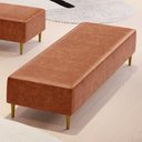 Ver imagem 2 de Puff Decorativo Sala de Estar Bali W01 Pés Palito 190x60cm Couríssimo Camel - Lyam Decor