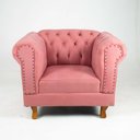 Ver imagem 1 de Poltrona Chesterfield Duque Para Sala, Tv, Estar, Recepção , Decoração - Suede Rosa