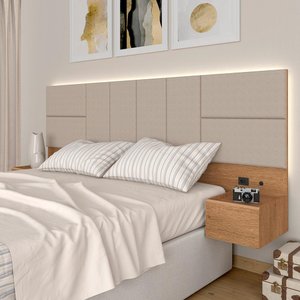 Cabeceira Suspensa Cama Queen com Led Malibu - M. Arapongas
