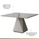 Ver imagem 3 de Mesa de Jantar Quadrada 130x130cm Lia Tampo Vidro Off White CCS