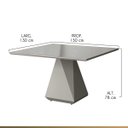 Ver imagem 2 de Mesa de Jantar Quadrada 130x130cm Lia Tampo Vidro Off White CCS