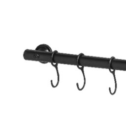 Suporte De Cozinha Porta Talheres 55cm Com 10 Ganchos Preto - 3