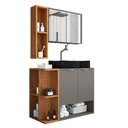 Ver imagem 1 de Conjunto de Banheiro com Gabinete 2 Portas, Cuba com Valvula, Torneira e 1 Espelheira Star