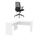 Ver imagem 3 de Mesa de Escritório em L 120x60cm + Cadeira Ergonômica Reclinável com Apoio Lombar,Pistão Classe 4