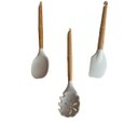 Ver imagem 1 de Kit Colher, Colher Macarrão e Espátula, Bambu e Silicone Utensilios do Chef