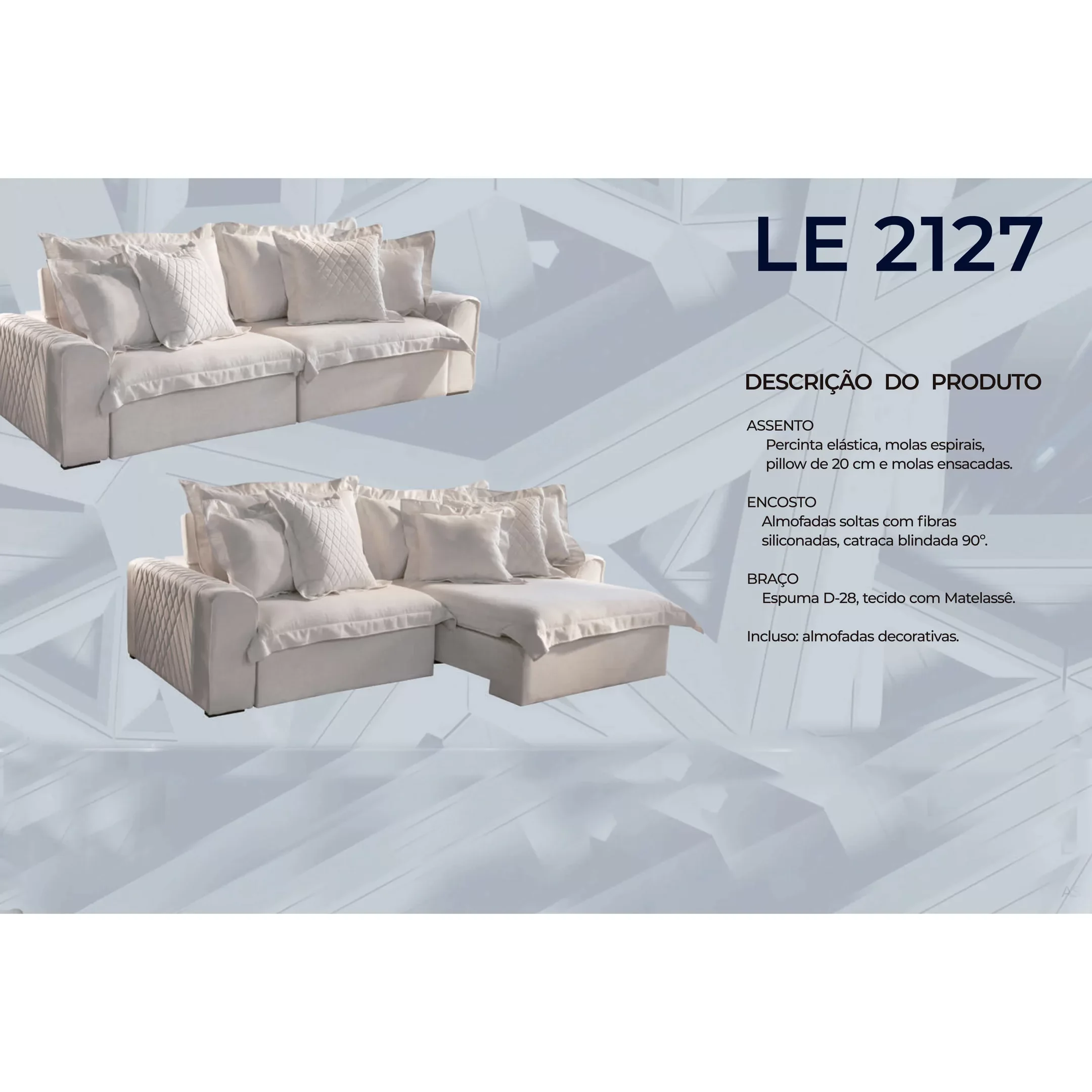 Ver imagem 3 de Sofá 2127 6 Lugares em Linho com Molas Ensacadas Retrátil e Reclinável 290cm LE Cor Bege