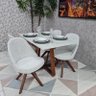 Sala de Jantar Mesa Lia e 4 Cadeiras Dilly Giratórias D'confort Design Linho Chumbo R508 - 3