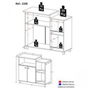 Ver imagem 3 de Balcão de Cozinha Multiuso para Forno/micro-ondas 86cm Multimóveis 2358 Branco Branco