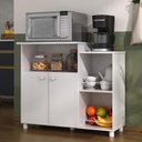 Ver imagem 1 de Balcão de Cozinha Multiuso para Forno/micro-ondas 86cm Multimóveis 2358 Branco Branco