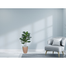 Planta Árvore Artificial Ficus Lyrata Real Toque Verde 1m Kit + Vaso E. Bege 30 cm - 2