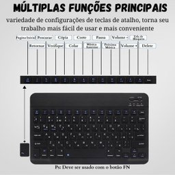 Kit Teclado e Mouse Bluetooth Samsung Tab A8 - Preto - 3