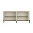Ver imagem 3 de Balcão Buffet 180cm Porta Lisa Estrutura 100% MDF com Pés em Metal Marrom Louro/Luna/Preto