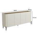 Ver imagem 4 de Balcão Buffet 180cm Porta Lisa Estrutura 100% MDF com Pés em Metal Marrom Louro/Luna/Preto