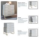 Ver imagem 6 de Cômoda Multiuso com 4 Gavetas Destaques Cinza/Arena/Dourado