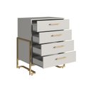 Ver imagem 5 de Cômoda Multiuso com 4 Gavetas Destaques Cinza/Arena/Dourado