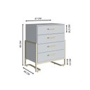 Ver imagem 3 de Cômoda Multiuso com 4 Gavetas Destaques Cinza/Arena/Dourado