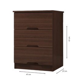 Mesa de Cabeceira 3 Gavetas Londres Ipê - Móveis Europa - 3