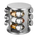 Ver imagem 3 de Porta Tempero e Condimentos Aço Inox com 12 Potes e Suporte Giratório e Base Redonda para Cozinha