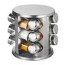 Porta Tempero e Condimentos Aço Inox com 12 Potes e Suporte Giratório e Base Redonda para Cozinha - 3