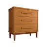 Cômoda Para Quarto 3 Gavetas Charlotte Nature - Cor: Marrom - 4