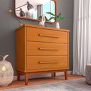 Ver imagem 1 de Cômoda Para Quarto 3 Gavetas Charlotte Nature - Cor: Marrom