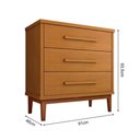 Ver imagem 2 de Cômoda Para Quarto 3 Gavetas Charlotte Nature - Cor: Marrom