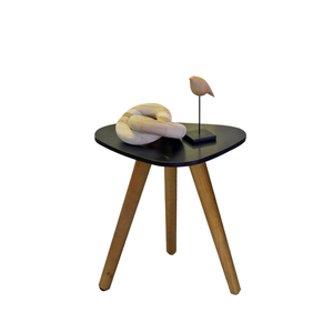 Mesinha Lateral Redonda Sala Pé Palito Retro Decorativa Tampo Orgânico