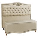 Ver imagem 1 de Cabeceira e Calçadeira Baú Cama Box Casal King Size Belize 195cm Linho Areia - Desk Design