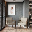 Ver imagem 1 de Kit 2 Poltrona Decorativa Madeira Maciça Jequitibá Assento com Persintas Slim