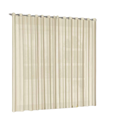 Cortina voil tecido 5,00x2,30 Para Varão Simples:PALHA