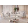 Poltrona Helena 1 Lugar com Base Fixa de Madeira Due Decor Bege - 2