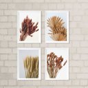 Ver imagem 2 de Kit 4 Quadros Decorativos Folhas e Flores secas 33x24cm - com Vidro:madeira Branca