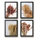 Ver imagem 1 de Kit 4 Quadros Decorativos Folhas e Flores secas 33x24cm - com Vidro:madeira Branca
