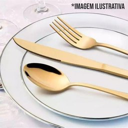 Jogo 6 Facas Dourada de Churrasco Jantar Victoria Gold Inox Fratelli - 3