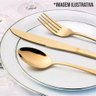Jogo 6 Facas Dourada de Churrasco Jantar Victoria Gold Inox Fratelli - 3