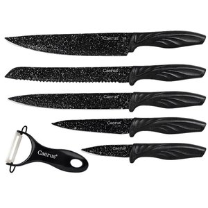 Kit com 2 Jogos de Facas em Aço Inox e Descascador Caerus Home Bahamas 6 Peças Cada Kit