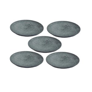 Kit 5 Pratos Raso Redondo Pedra Sabão Sobremesa e Bolos 22cm